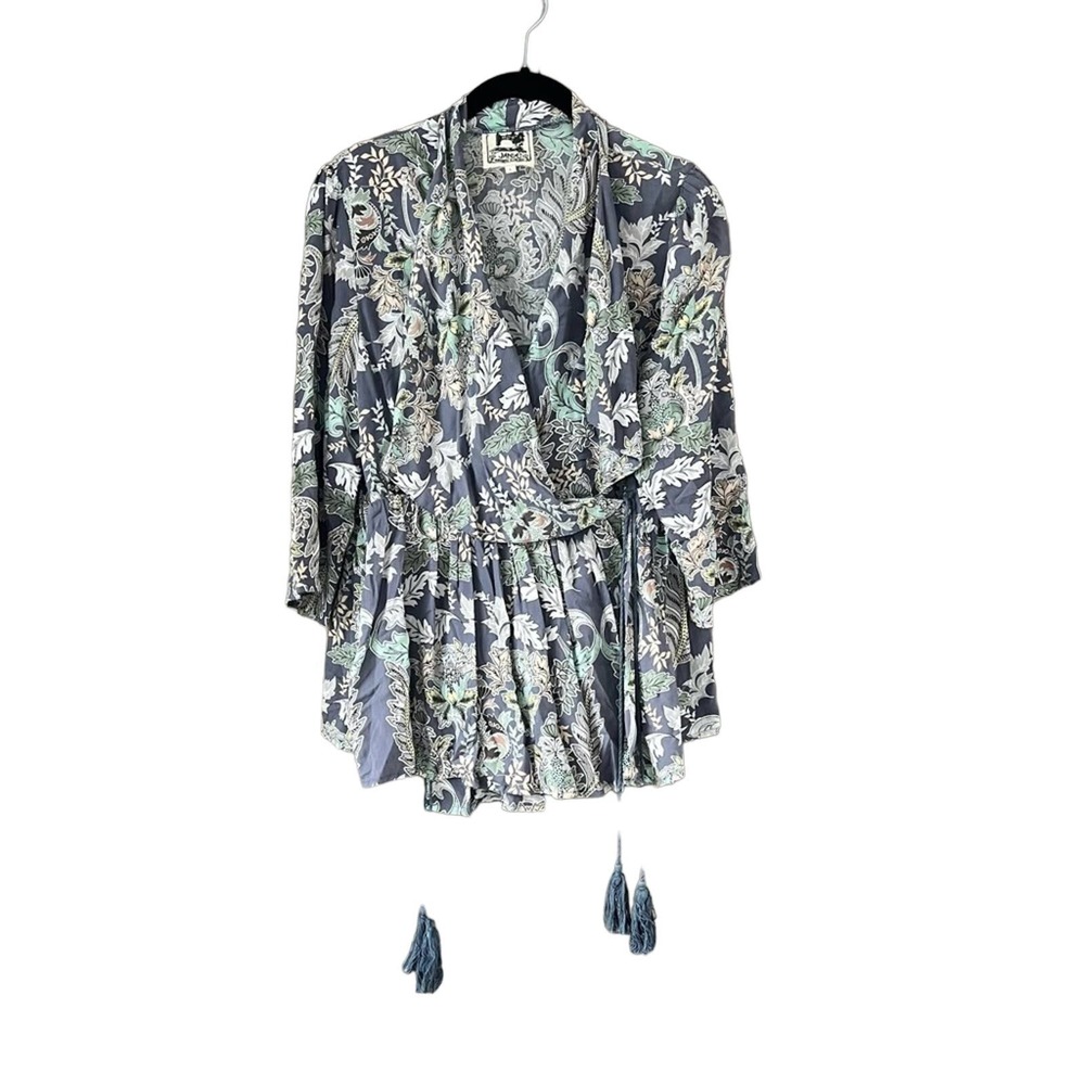 Jaase Paisley Tassel Detail Kimono Top Size L